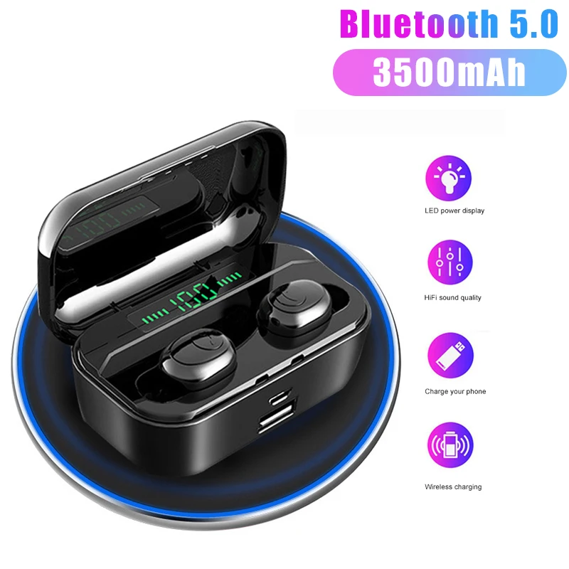 G6S TWS 5.0 Wireless Bluetooth Earphone Stereo Headset IPX7 Waterproof headphones 3500mAh LED Power Bank Charger For phone
G6S TWS 5.0 Wireless Bluetooth Earphone Stereo Headset IPX7 Waterproof headphones 3500mAh LED Power Bank Charger For phone