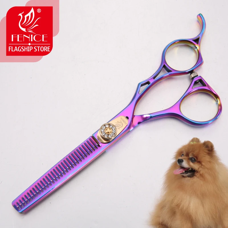 Fenice Japanese High-end 6.0 inch Purple Pet Grooming Thinning Scissors for Dog Grooming Shears thinning rate 25%-30%
Fenice Japanese High-end 6.0 inch Purple Pet Grooming Thinning Scissors for Dog Grooming Shears thinning rate 25%-30%