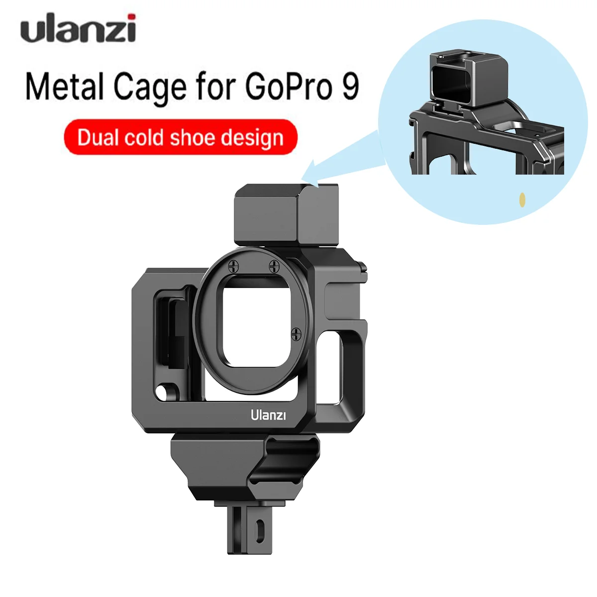 Ulanzi Metal Protective Border Frame Case for Gopro Hero 9 Action Camera Accessory With Dual Cold Shoe 52MM Filter Mic adapter
Ulanzi Metal Protective Border Frame Case for Gopro Hero 9 Action Camera Accessory With Dual Cold Shoe 52MM Filter Mic adapter