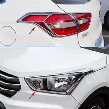 ABS Chrome Headlights/Rearlights cover Front+Rear headlight Lamp Cover trim For Hyundai Creta ix25 2014 2015 2016 2017 fast 
ABS Chrome Headlights/Rearlights cover Front+Rear headlight Lamp Cover trim For Hyundai Creta ix25 2014 2015 2016 2017 fast