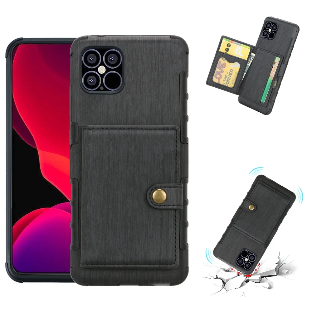Карманный Чехол-бумажник для iPhone12 Pro max чехол-книжка из ТПУ + ПУ чехол-кошелек с
