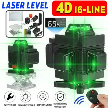 16 Lines Laser Level 4D Self-Leveling 360 Horizontal And Vertical Cross Super Powerful Green Laser Beam Line Measurement Tools
16 Lines Laser Level 4D Self-Leveling 360 Horizontal And Vertical Cross Super Powerful Green Laser Beam Line Measurement Tools