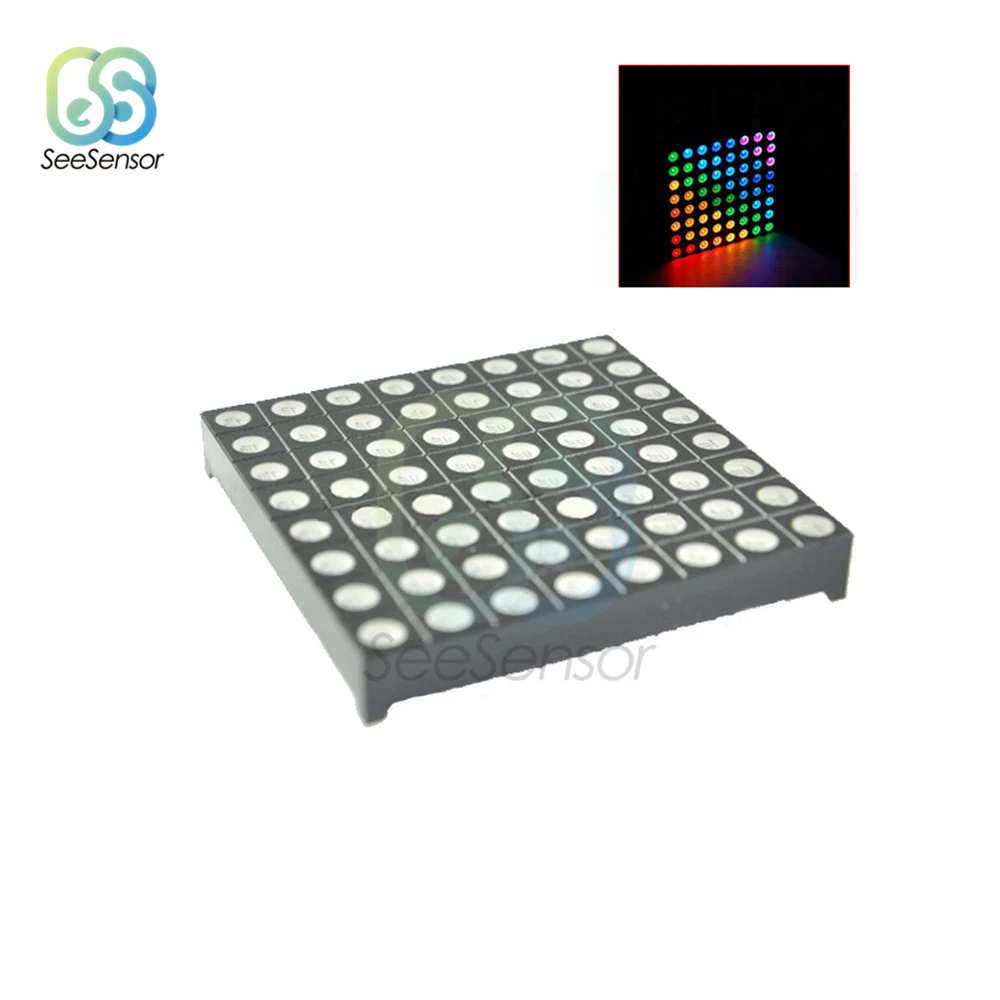 Full Color 8x8 8*8 Mini Dot Matrix LED Display RGB LED Light Lamp Common Anode Digital Tube Screen For Diy 60mmx60mmx5mm
Full Color 8x8 8*8 Mini Dot Matrix LED Display RGB LED Light Lamp Common Anode Digital Tube Screen For Diy 60mmx60mmx5mm