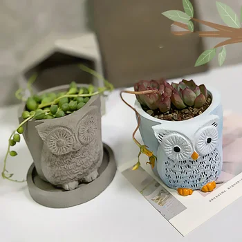 Mini Owl Flowerpot Concrete Mold Plaster Molds For Succulent Plants Cement Flower Pot Mould
Mini Owl Flowerpot Concrete Mold Plaster Molds For Succulent Plants Cement Flower Pot Mould