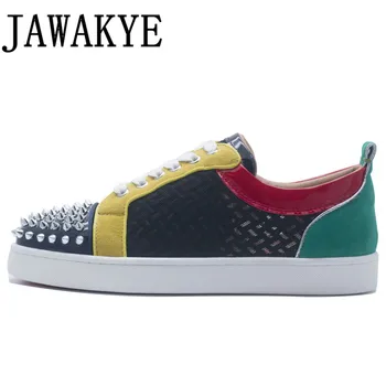 Spring autumn dress shoes for men spiked rivets studded slip on loafers real leather sneakers patchwork causal shoes male
Spring autumn dress shoes for men spiked rivets studded slip on loafers real leather sneakers patchwork causal shoes male