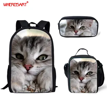 WHEREISART Kawaii 3D Siamese Cat Print Women Kids Girl School Bag Student Book Bag for Girl Boys 3Pcs/Set Children Backpack 2020
WHEREISART Kawaii 3D Siamese Cat Print Women Kids Girl School Bag Student Book Bag for Girl Boys 3Pcs/Set Children Backpack 2020
