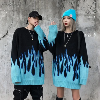 Ailigou Sweater Streetwear Retro Flame Pattern Hip Hop Autumn New Clamshell Spandex O Collar Oversized Couple Casual Sweater
Ailigou Sweater Streetwear Retro Flame Pattern Hip Hop Autumn New Clamshell Spandex O Collar Oversized Couple Casual Sweater