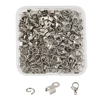 1 Box 304 Stainless Steel Fold Over Crimp Cord Ends/Lobster Claw Clasps/Jump Rings for Jewelry Making DIY Bracelet Necklace
1 Box 304 Stainless Steel Fold Over Crimp Cord Ends/Lobster Claw Clasps/Jump Rings for Jewelry Making DIY Bracelet Necklace