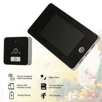 Peephole 4.3 Inch Wireless Security Video Doorbell Video Intercom System High-definition Color LCD Camera Monitor APP Control
Peephole 4.3 Inch Wireless Security Video Doorbell Video Intercom System High-definition Color LCD Camera Monitor APP Control