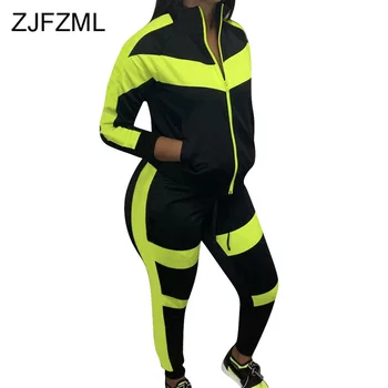 Neon Striped Pacthwork Sporty 2 Piece Set Sweat Suits Women Long Sleeve Zipper Up Jacket and Bodycon Pants Two Piece Outfits
Neon Striped Pacthwork Sporty 2 Piece Set Sweat Suits Women Long Sleeve Zipper Up Jacket and Bodycon Pants Two Piece Outfits