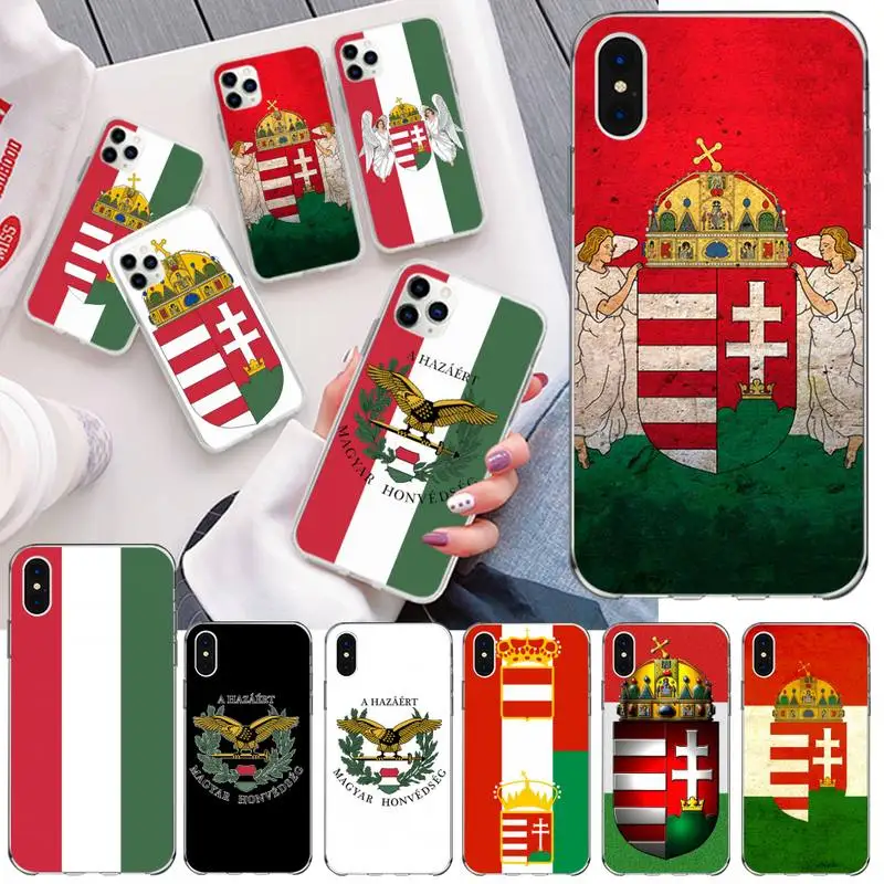 Роскошный чехол для телефона сделай сам с венгерским флагом iPhone 11 pro XS MAX 8 7 6 6S Plus X