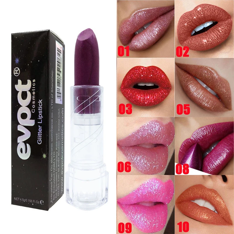 Waterproof Glitter Lipstick Makeup Long Lasting Diamond Shimmer Lip sticks Easy to Wear 10 Colors Lip gloss maquiagem TSLM2
Waterproof Glitter Lipstick Makeup Long Lasting Diamond Shimmer Lip sticks Easy to Wear 10 Colors Lip gloss maquiagem TSLM2