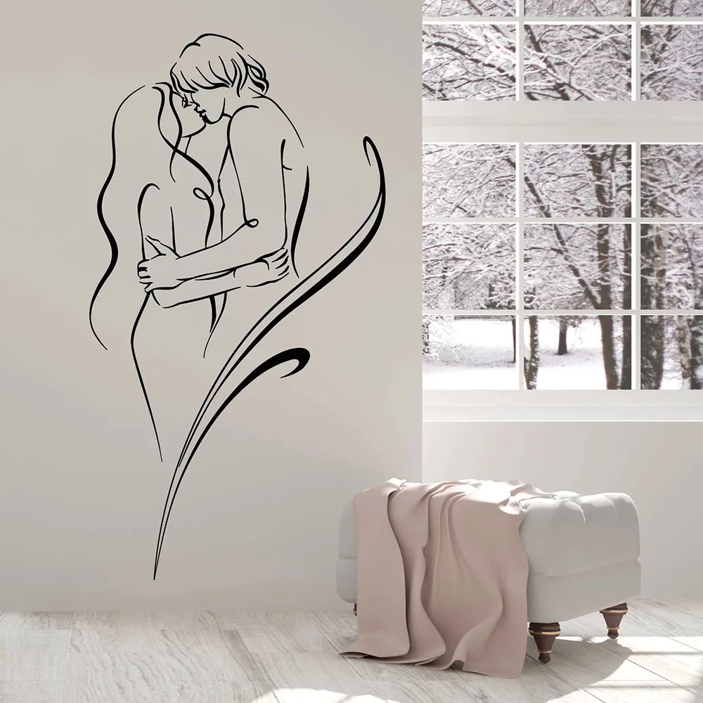 Фото Наклейки на стену с обнаженным мужчиной и женщиной любовь секс - купить