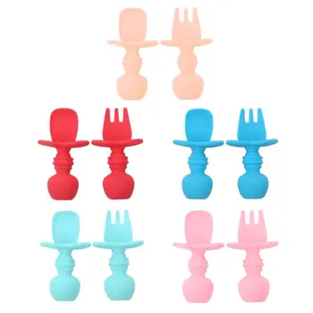 Baby Feeding Spoon Fork Set Soft Silicone Feeding Flatware Safe Training Spoon F3ME
Baby Feeding Spoon Fork Set Soft Silicone Feeding Flatware Safe Training Spoon F3ME