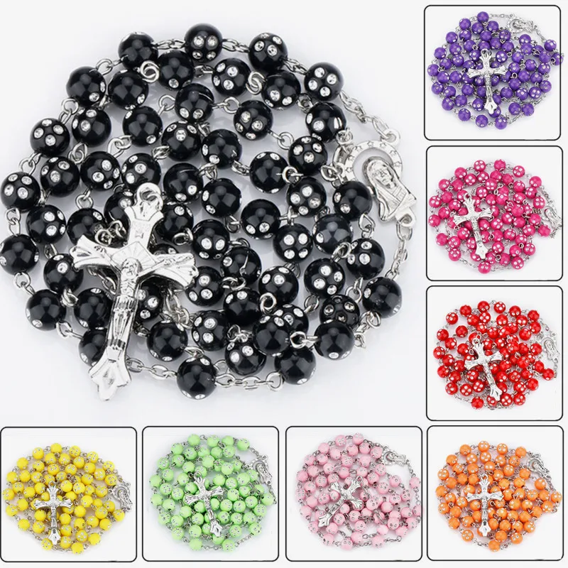 11 Styles Handmade DIY Rosary Glass Catholic Christian Bead-Chain Cross pendant Necklace Religious Prayer Jewelry
11 Styles Handmade DIY Rosary Glass Catholic Christian Bead-Chain Cross pendant Necklace Religious Prayer Jewelry