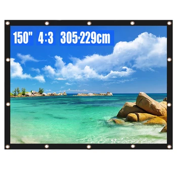 Projector Screen 150 Inch 4:3 HD Foldable Anti-Crease Portable Projection Movies Screen for Home Theater Office Outdoor Indoor
Projector Screen 150 Inch 4:3 HD Foldable Anti-Crease Portable Projection Movies Screen for Home Theater Office Outdoor Indoor
