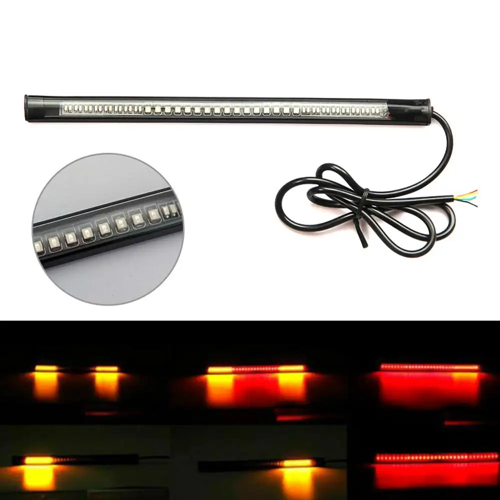 4pcs Motorcycle LED Light Bar Strip Tail Brake Stop Turn Signal License Plate Light Integrated 3528 SMD Red Amber Color
4pcs Motorcycle LED Light Bar Strip Tail Brake Stop Turn Signal License Plate Light Integrated 3528 SMD Red Amber Color