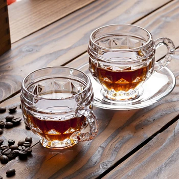 200ml Afternoon Tea Glass Coffee Cup Set Milk Water Espresso Transparent Thicken Cafe Household Dessert Restaurant Coffee Galss
200ml Afternoon Tea Glass Coffee Cup Set Milk Water Espresso Transparent Thicken Cafe Household Dessert Restaurant Coffee Galss