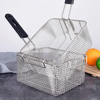 Fryer basket strainer Stainless Steel Deep Fry Basket Rectangle Wire Mesh Strainer Long Handle Frying Cooking Tool Tableware
Fryer basket strainer Stainless Steel Deep Fry Basket Rectangle Wire Mesh Strainer Long Handle Frying Cooking Tool Tableware