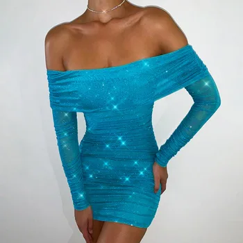 SEASONS Ruched Glitter Bling Women Mini Dress Off Shoulder Elegant Bodycon Sexy Party Winter Clothes Outfit Christmas ASDR80246
SEASONS Ruched Glitter Bling Women Mini Dress Off Shoulder Elegant Bodycon Sexy Party Winter Clothes Outfit Christmas ASDR80246
