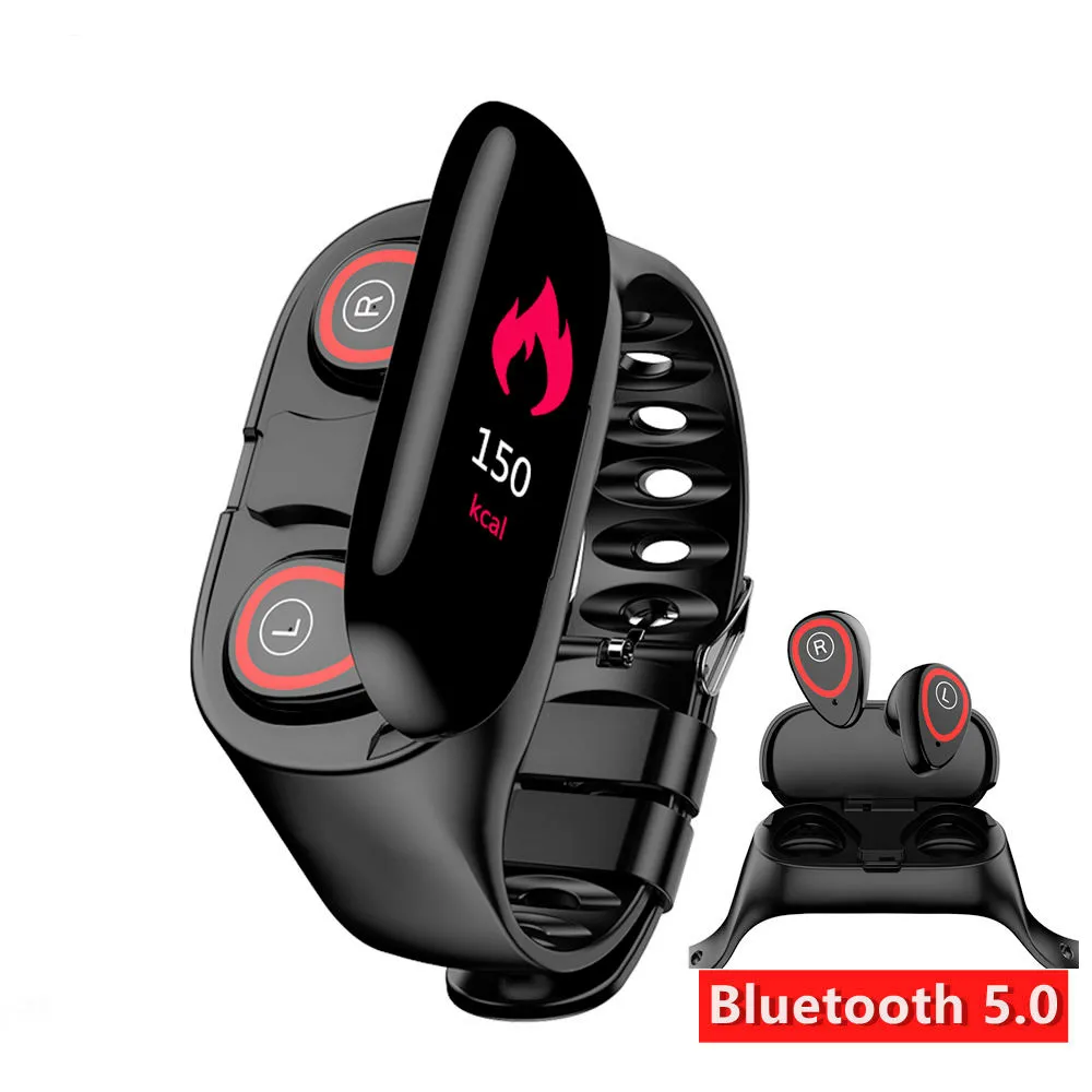 M1 новейший AI Смарт часы с Bluetooth наушником монитор сердечного ритма умный Браслет