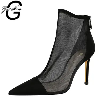 GENSHUO Ankle Boots For Women High Heels Pointed Toe Mesh Pumps Stiletto Party Dress Shoes Botas Zapatos De Mujer Femme Tacon
GENSHUO Ankle Boots For Women High Heels Pointed Toe Mesh Pumps Stiletto Party Dress Shoes Botas Zapatos De Mujer Femme Tacon