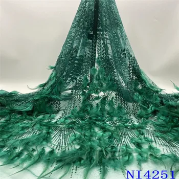 Luxury Feather Embroidery Lace Fabric Dubai High Quality Tulle Fabric African Sequin Lace Fabric For Christmas Party NI4521 
Luxury Feather Embroidery Lace Fabric Dubai High Quality Tulle Fabric African Sequin Lace Fabric For Christmas Party NI4521
