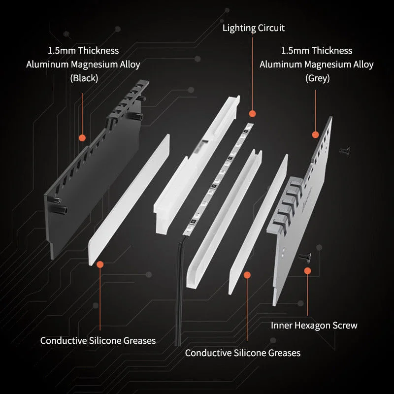 Cooling Cooler Spreader Heat Sinks Heatsink Accessories 2Pcs LED RGB PC Set Kit Computer RAM
Cooling Cooler Spreader Heat Sinks Heatsink Accessories 2Pcs LED RGB PC Set Kit Computer RAM