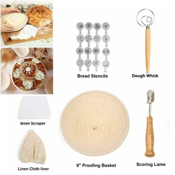 Baking Utensils Set Bread Proofing Basket Dough Scraper Knife Slicer Bread Lame Toos Sourdough Proofing Basket Bakery Tools
Baking Utensils Set Bread Proofing Basket Dough Scraper Knife Slicer Bread Lame Toos Sourdough Proofing Basket Bakery Tools