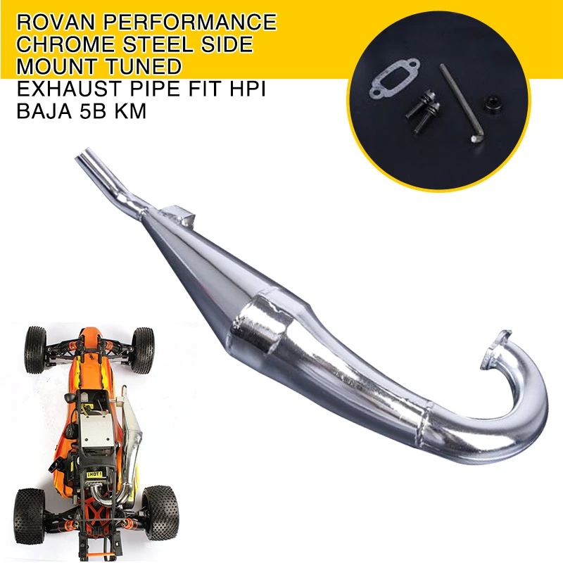 Rovan Performance Chrome Steel Side Mount Tuned Exhaust Pipe Fit HPI Baja 5B KM RC Cars Parts Accessory
Rovan Performance Chrome Steel Side Mount Tuned Exhaust Pipe Fit HPI Baja 5B KM RC Cars Parts Accessory