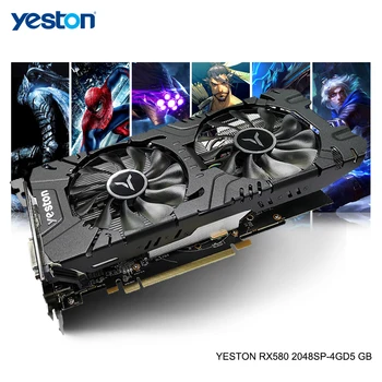 Yeston Radeon RX 580 GPU 4GB GDDR5 256bit Gaming Desktop computer PC Video Graphics Cards support DVI/HDMI PCI-E X16 3.0
Yeston Radeon RX 580 GPU 4GB GDDR5 256bit Gaming Desktop computer PC Video Graphics Cards support DVI/HDMI PCI-E X16 3.0