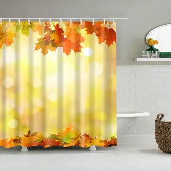 Waterproof Thicken Golden Autumn Fall Maple Leaf Polyester Mildew Proof Bath Tub Shower Curtain with 12 pcs Hooks 
Waterproof Thicken Golden Autumn Fall Maple Leaf Polyester Mildew Proof Bath Tub Shower Curtain with 12 pcs Hooks