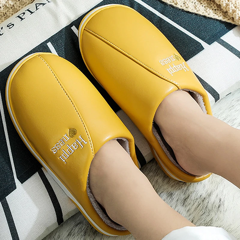 Slippers Women Indoor Velvet Furry Women Slippers Waterproof PU Leather Slippers Comfy Winter Home Slippers Warm Shoes Woman
Slippers Women Indoor Velvet Furry Women Slippers Waterproof PU Leather Slippers Comfy Winter Home Slippers Warm Shoes Woman