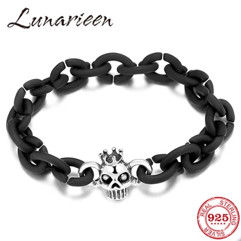 Lucky black bead Men Bracelet Hard Rubber Bracelets skullcap charm Fashion accessories for women handmade Gift 
Lucky black bead Men Bracelet Hard Rubber Bracelets skullcap charm Fashion accessories for women handmade Gift