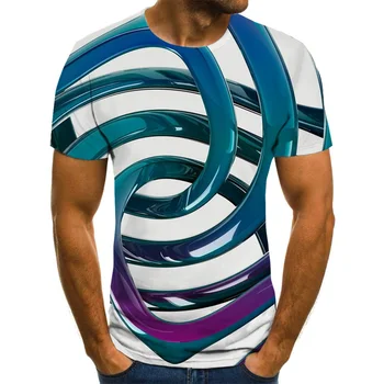 3D printed colorful three-dimensional art male T-shirt fashion stripes summer round neck short sleeve casual T-shirt
3D printed colorful three-dimensional art male T-shirt fashion stripes summer round neck short sleeve casual T-shirt