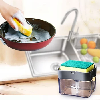 Soap Pump Dispenser with Sponge Holder Cleaning Liquid Dispenser Container Manual Press Soap Organizer Kitchen Cleaner Tool
Soap Pump Dispenser with Sponge Holder Cleaning Liquid Dispenser Container Manual Press Soap Organizer Kitchen Cleaner Tool