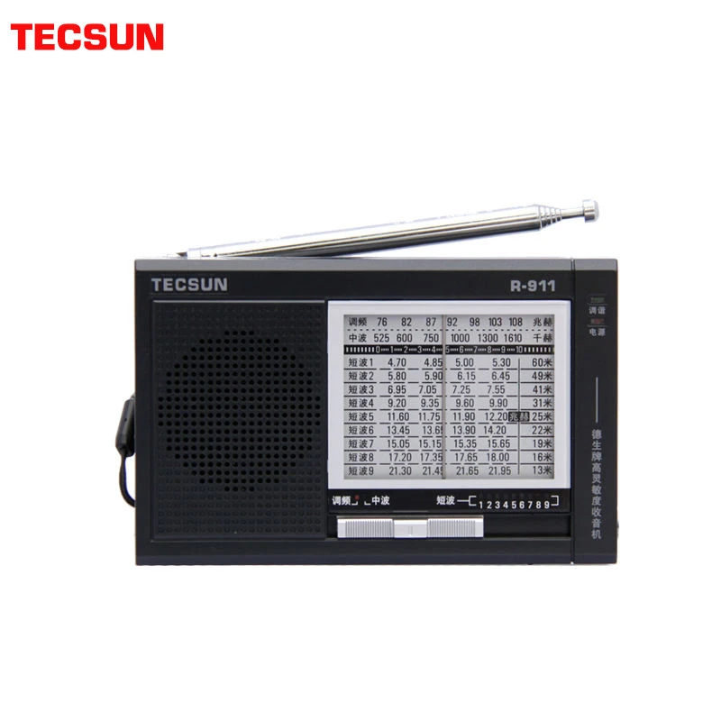 TECSUN R-911 AM/ FM / SM (11 bands) Multi Bands Radio Receiver Broadcast With Built-In Speaker R911 radio
TECSUN R-911 AM/ FM / SM (11 bands) Multi Bands Radio Receiver Broadcast With Built-In Speaker R911 radio