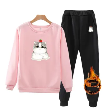 2019 Autumn Tracksuit Women Two Piece Outfits O-neck Kawaii Cute Cartoon Cat Sweatshirts Tops +Elastic Pants Female 2 Piece Sets
2019 Autumn Tracksuit Women Two Piece Outfits O-neck Kawaii Cute Cartoon Cat Sweatshirts Tops +Elastic Pants Female 2 Piece Sets