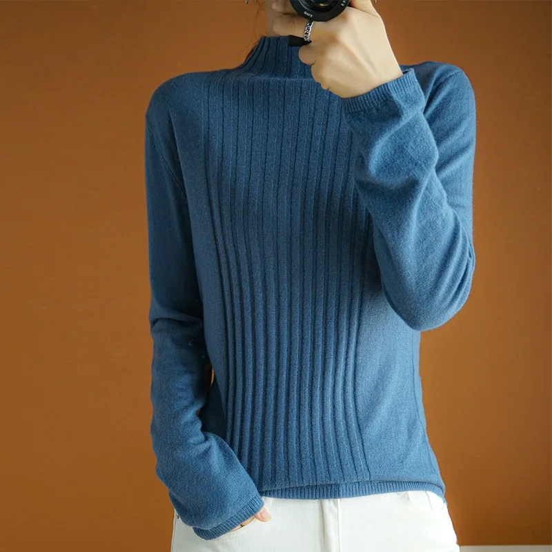 2019 Autumn And Winter New Style Half-Turtle-Neck Cashmere Sweater Women's Pumping Solid Color Woollen Sweater Thread Sleeve Sli
2019 Autumn And Winter New Style Half-Turtle-Neck Cashmere Sweater Women's Pumping Solid Color Woollen Sweater Thread Sleeve Sli