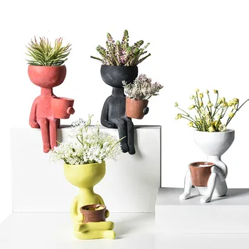 Character Sitting Posture Sculpture Vase Desktop Flower Humanoid Ceramic Flower PotArrangement Container Couple Gift Ornaments
Character Sitting Posture Sculpture Vase Desktop Flower Humanoid Ceramic Flower PotArrangement Container Couple Gift Ornaments