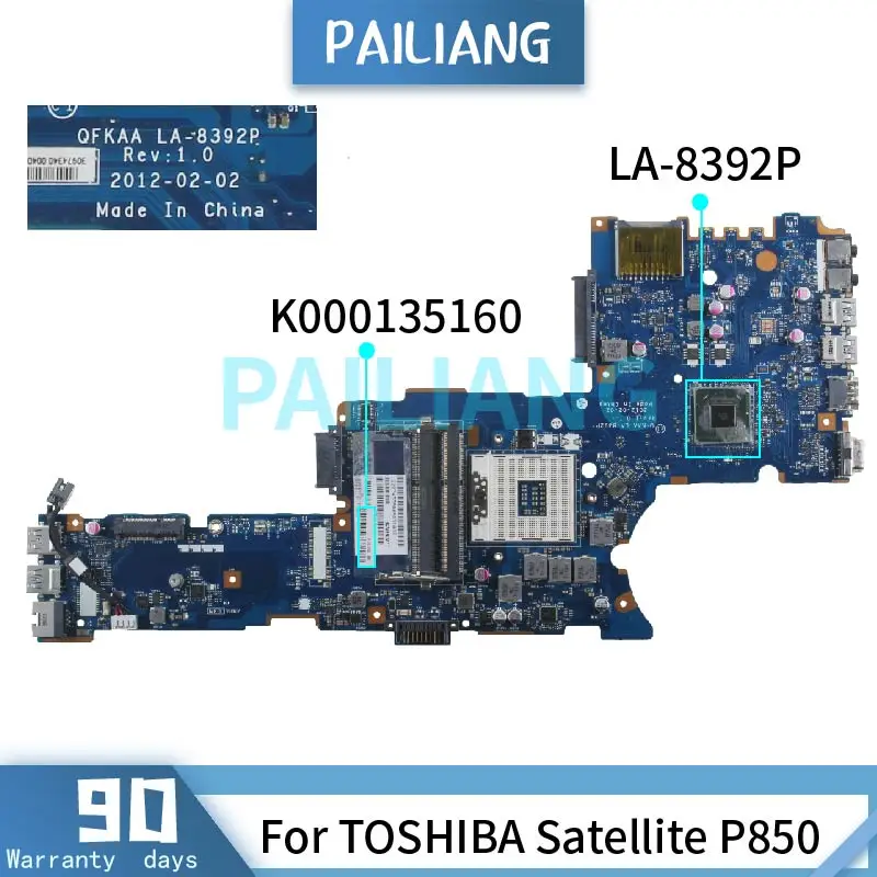 Материнская плата PAILIANG для ноутбука TOSHIBA Satellite P850, материнская плата K000135160 LA-8392P SLJ8E DDR3
Материнская плата PAILIANG для ноутбука TOSHIBA Satellite P850, материнская плата K000135160 LA-8392P SLJ8E DDR3