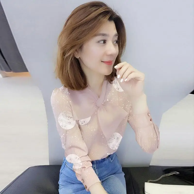 Spring 2020 Chiffon Tops Women Pink Blouses and Shirt New Sweet Slim Print Office Long Sleeve Shirt Blusas Mujer De Moda WF152
Spring 2020 Chiffon Tops Women Pink Blouses and Shirt New Sweet Slim Print Office Long Sleeve Shirt Blusas Mujer De Moda WF152