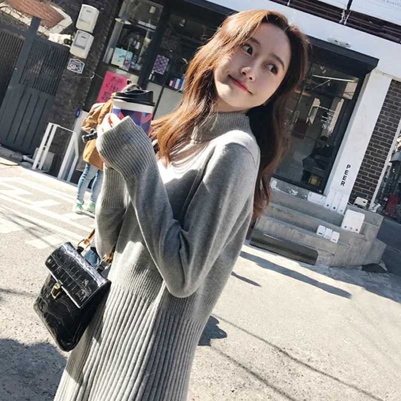 Autumn Winter Women Dress Elegant Knitwear Turtleneck Pullover Korean Pleated Sweater Dress Knit Long Maxi Dresses For Women
Autumn Winter Women Dress Elegant Knitwear Turtleneck Pullover Korean Pleated Sweater Dress Knit Long Maxi Dresses For Women