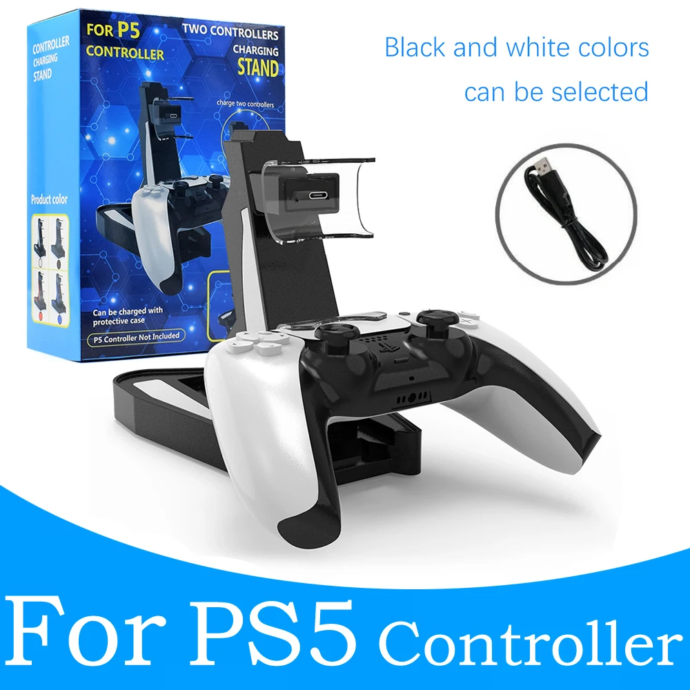 PS5 Game Controller Charging Dock Station Charger Dual Charging Port LED Indicator Stand for Playstation5 PS5 Gamepad Accessory
PS5 Game Controller Charging Dock Station Charger Dual Charging Port LED Indicator Stand for Playstation5 PS5 Gamepad Accessory