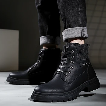 Warm Working Boots High Quality Fashion Winter Men's Martin Boots Lace Up Men's Desert Boots Round Toe High Top Shoes 2019 New 
Warm Working Boots High Quality Fashion Winter Men's Martin Boots Lace Up Men's Desert Boots Round Toe High Top Shoes 2019 New