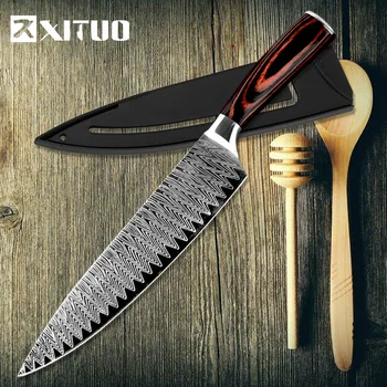 XITUO Kitchen knife Chef Knives 8 inch Japanese High Carbon Stainless Steel Sanding Laser Pattern Santoku Knife Dropshipping New
XITUO Kitchen knife Chef Knives 8 inch Japanese High Carbon Stainless Steel Sanding Laser Pattern Santoku Knife Dropshipping New