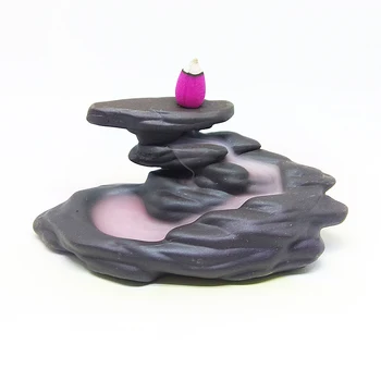 F Black Ceramic Incense Burner Smoke Backflow Cone Cense Holder Home Furnace Step Step High Temple Candle Aromatherapy Furnace
F Black Ceramic Incense Burner Smoke Backflow Cone Cense Holder Home Furnace Step Step High Temple Candle Aromatherapy Furnace