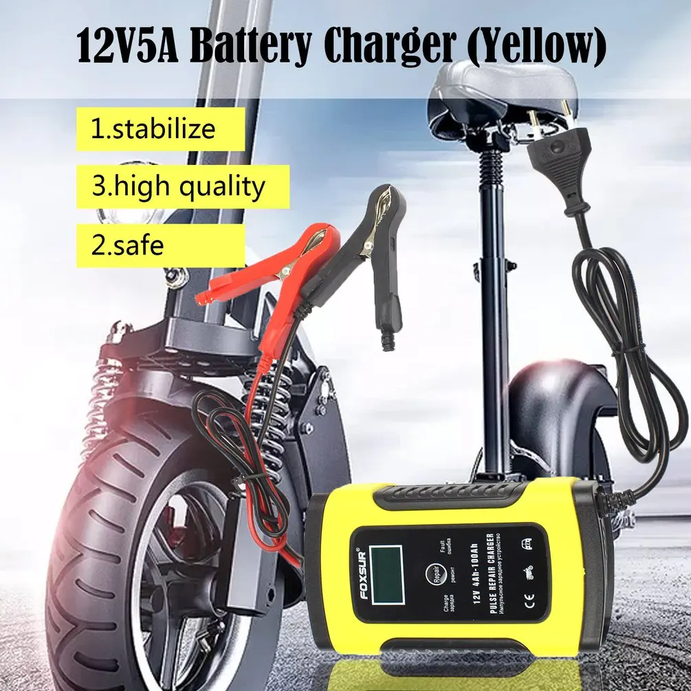 Car Battery Charger Automobile Motorcycle Intelligent Pulse Repair 12V 5A LCD Motocycle Battery Charging Device
Car Battery Charger Automobile Motorcycle Intelligent Pulse Repair 12V 5A LCD Motocycle Battery Charging Device
