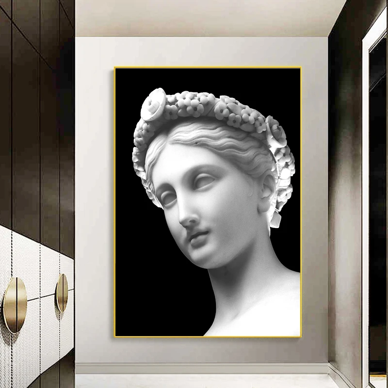 Фото Плакаты с изображением цветов на холсте черно-белые богини Греции | Дом и сад