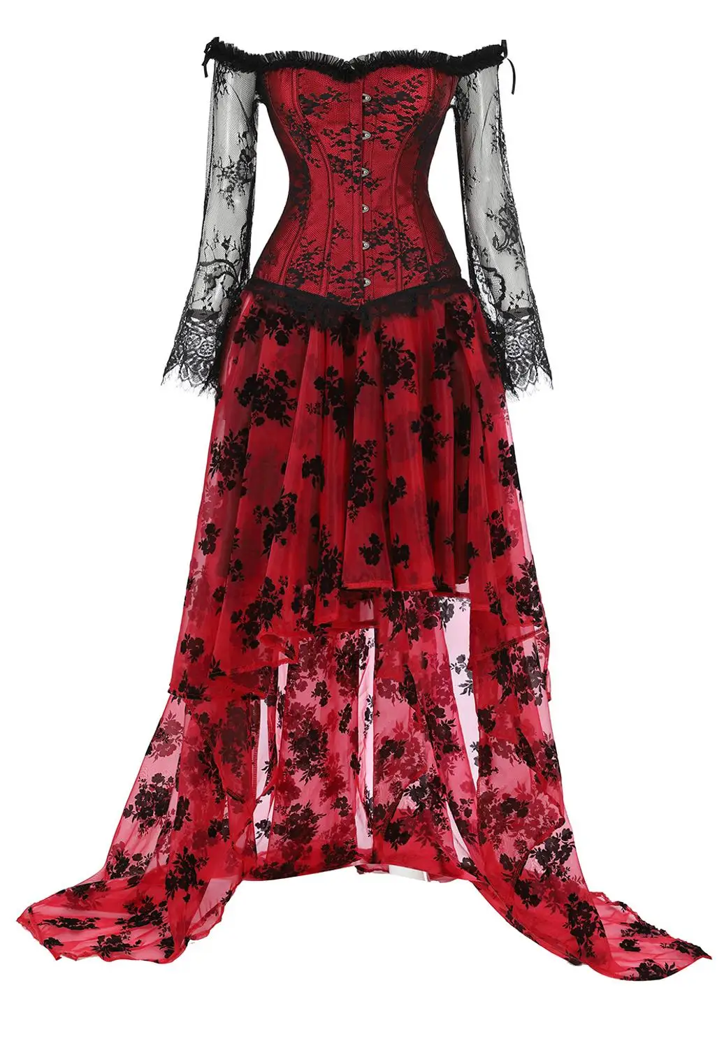 Винтажное платье с корсетом в стиле стимпанк Женский Готический корсет ретро
